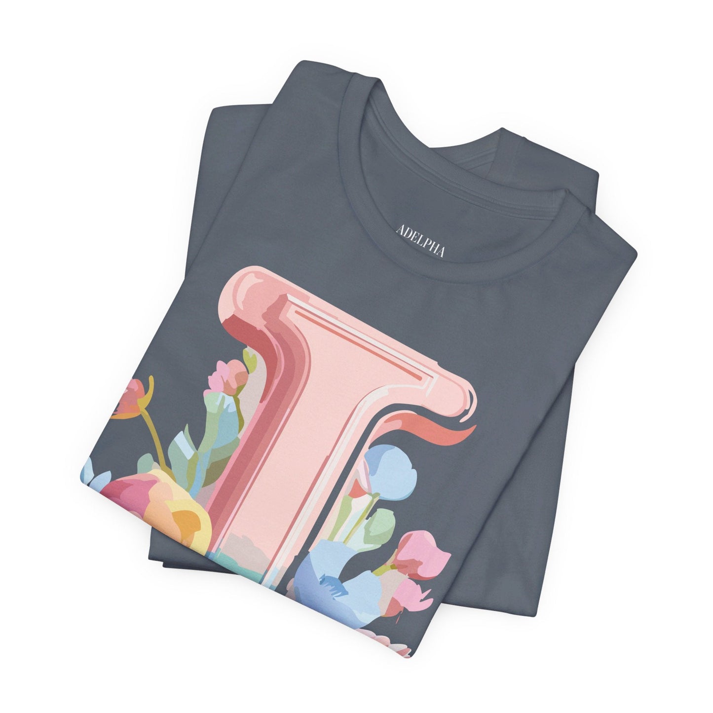 Letter I Shirt Graphic Tee Unisex Short Sleeve Adelpha Vintage Inspired Artwork Design