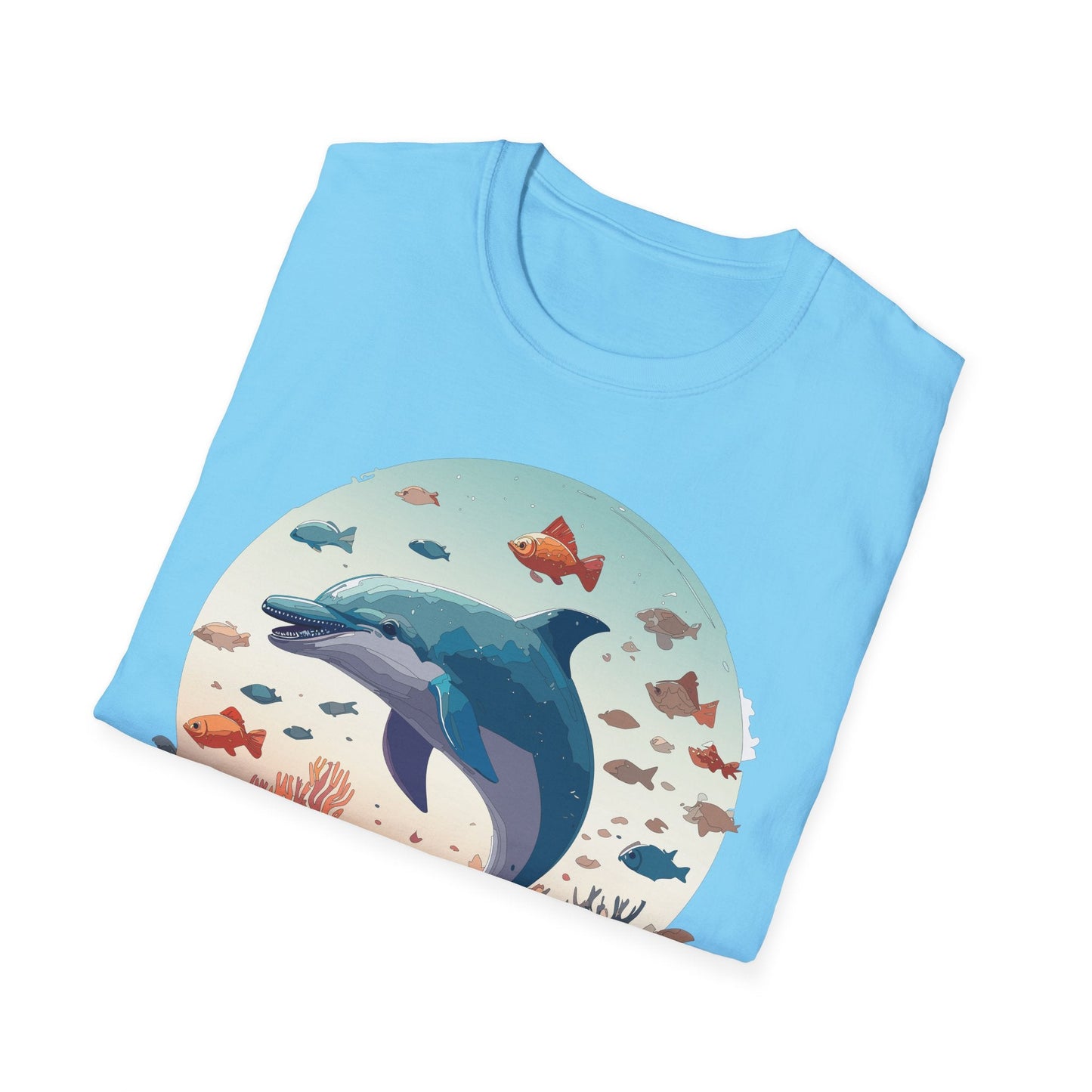 Dolphin Shirt Unisex Softstyle T Shirt Gildan 64000 100 Percent Ring Spun Cotton Lightweight Tee