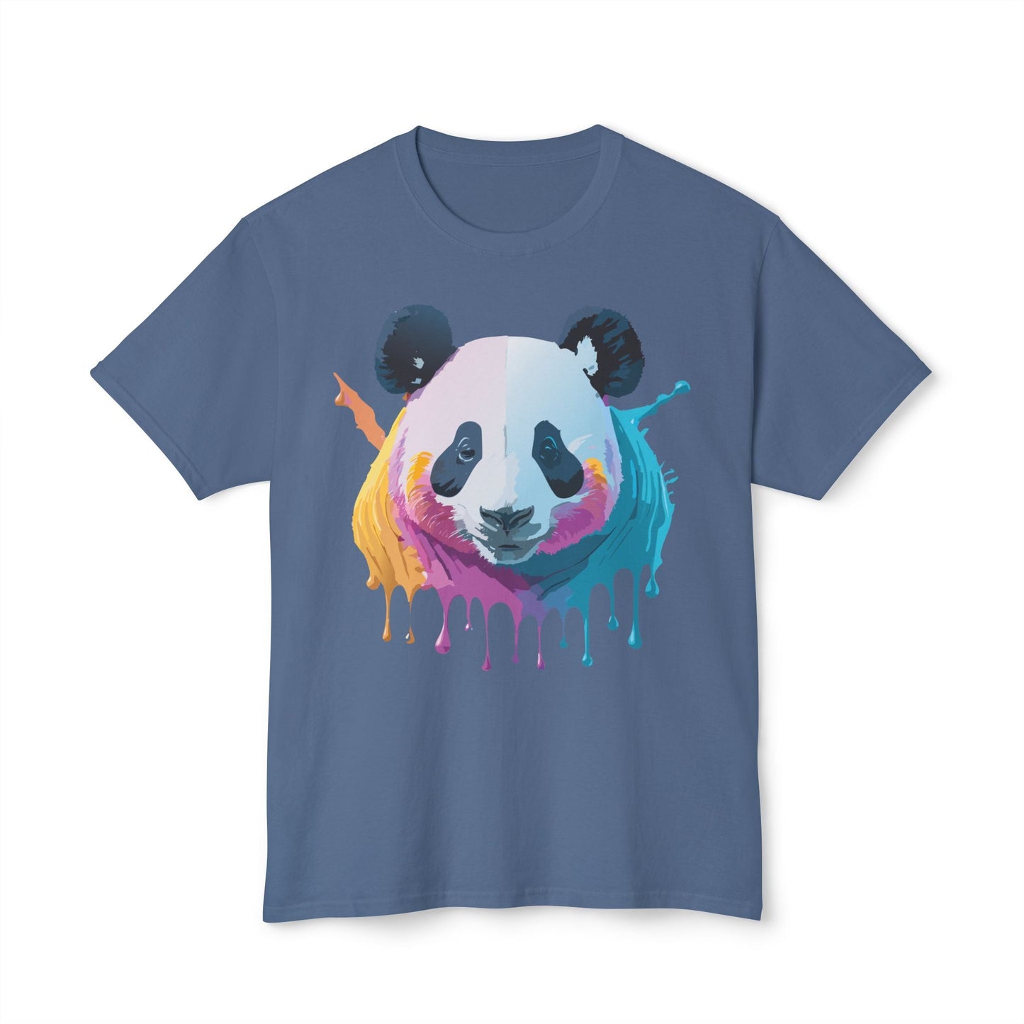 Unisex Panda Art Tee With Floral Print Premium Vintage Style HD Cotton Shirt Comfortable