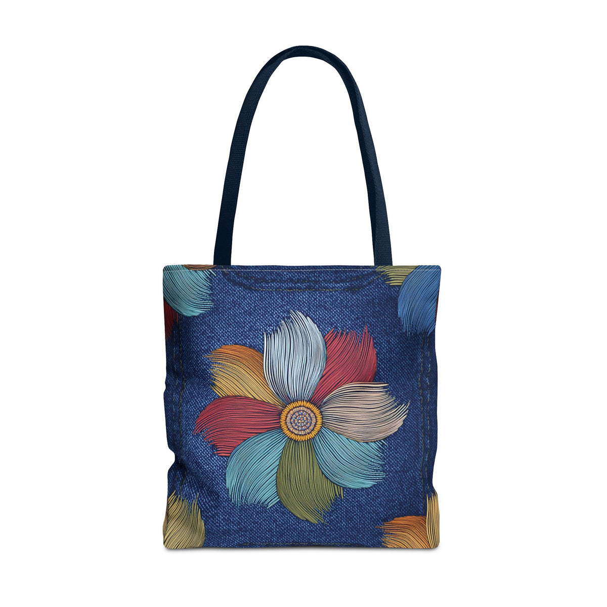 Denim Fabric Imitation Print Unisex Canvas Bag Poly Spun 3 Sizes Tote Bag 159-17