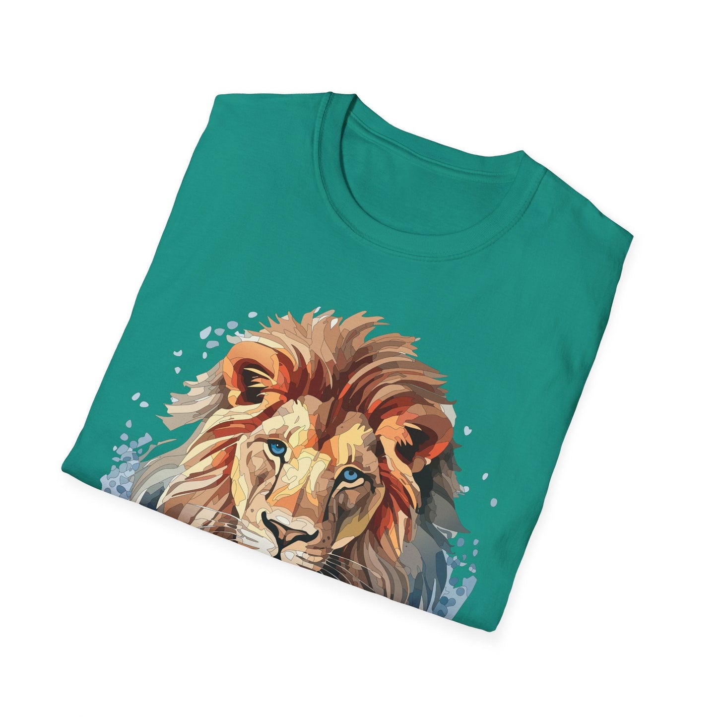 Unisex Lion Shirt Floral Lion Tee Gildan Softstyle 64000 Tee
