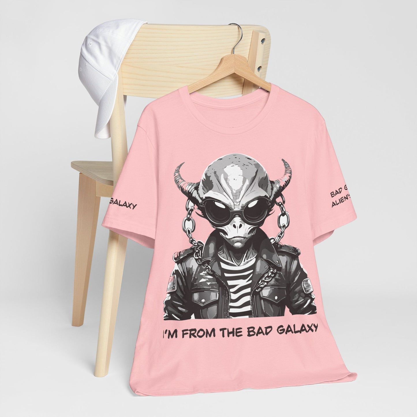 Tee Shirt With Alien From Bad Galaxy One Hundred Percent Cotton Lightweight USA Made With Eco Inks