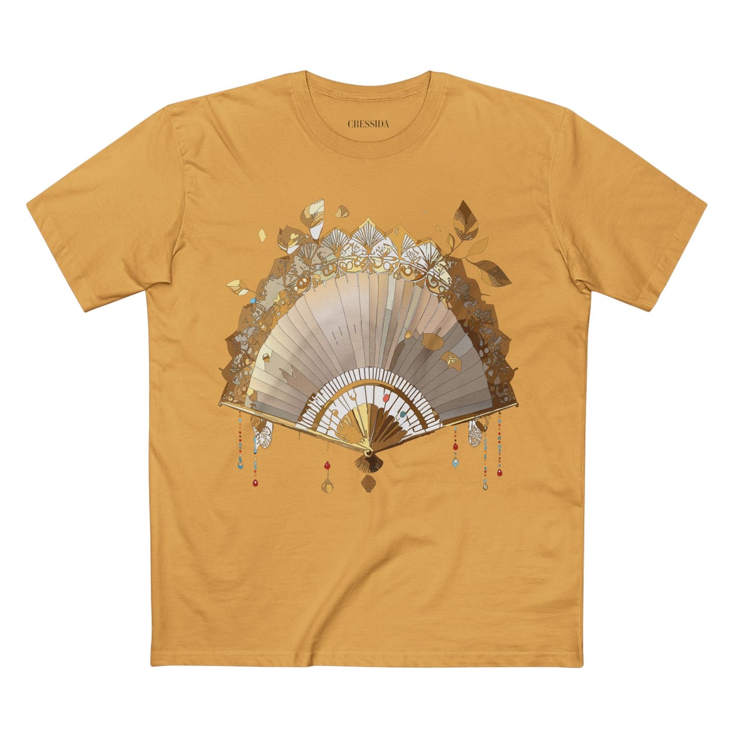 Antique Fan Graphic Design T-Shirt Unisex 100 Cotton Floral Carnival Artwork Tee 12