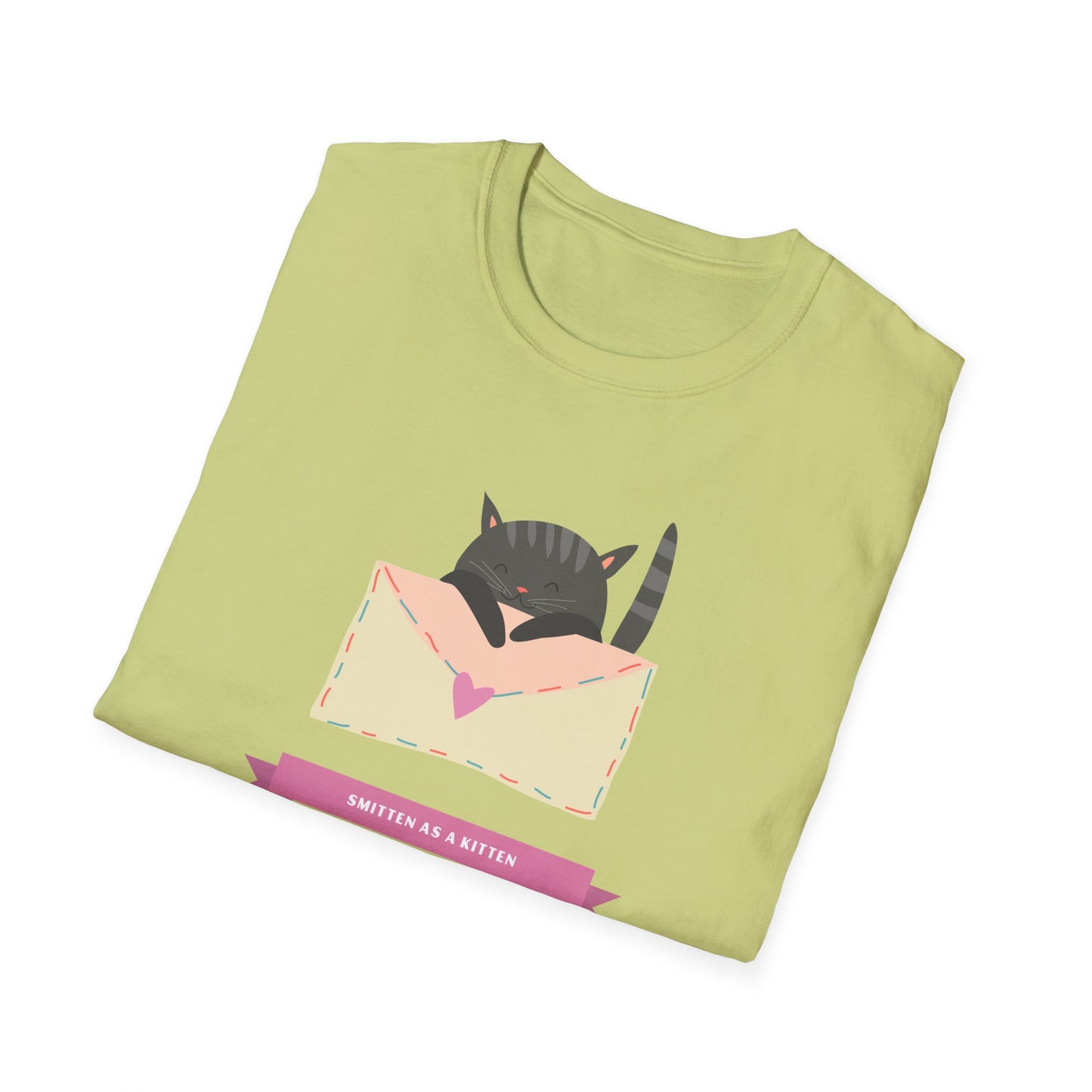 Cat Heart T-Shirt, T-Shirt with Love Cat, Valentine Day Tees with Animals, Unisex Cotton Tee with Art Design 34