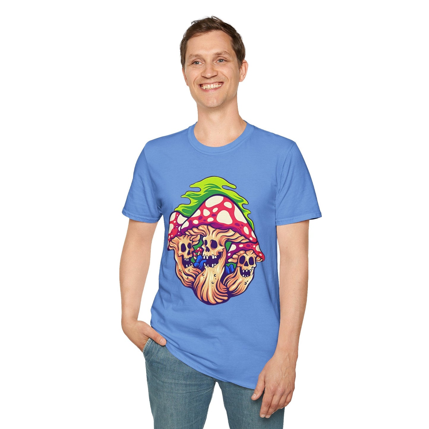 Mashroom Tee Shirt Unisex Softstyle Gildan 64000 Cotton With Funny Mashroom Design