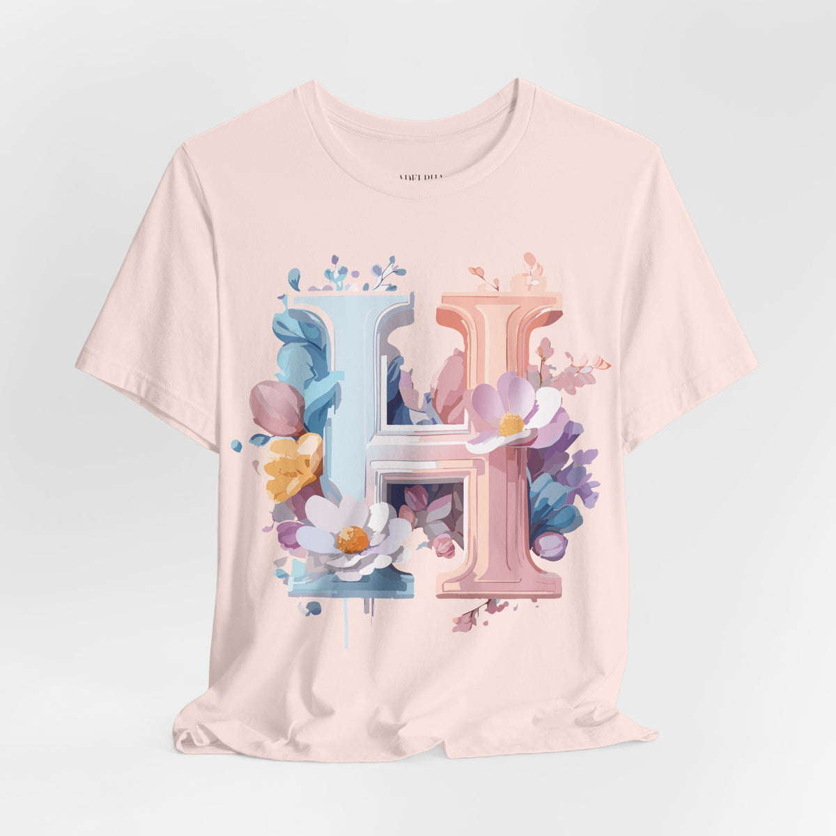 Letter H Graphic Unisex Cotton Bella+Canvas Tee with Art Letter Design