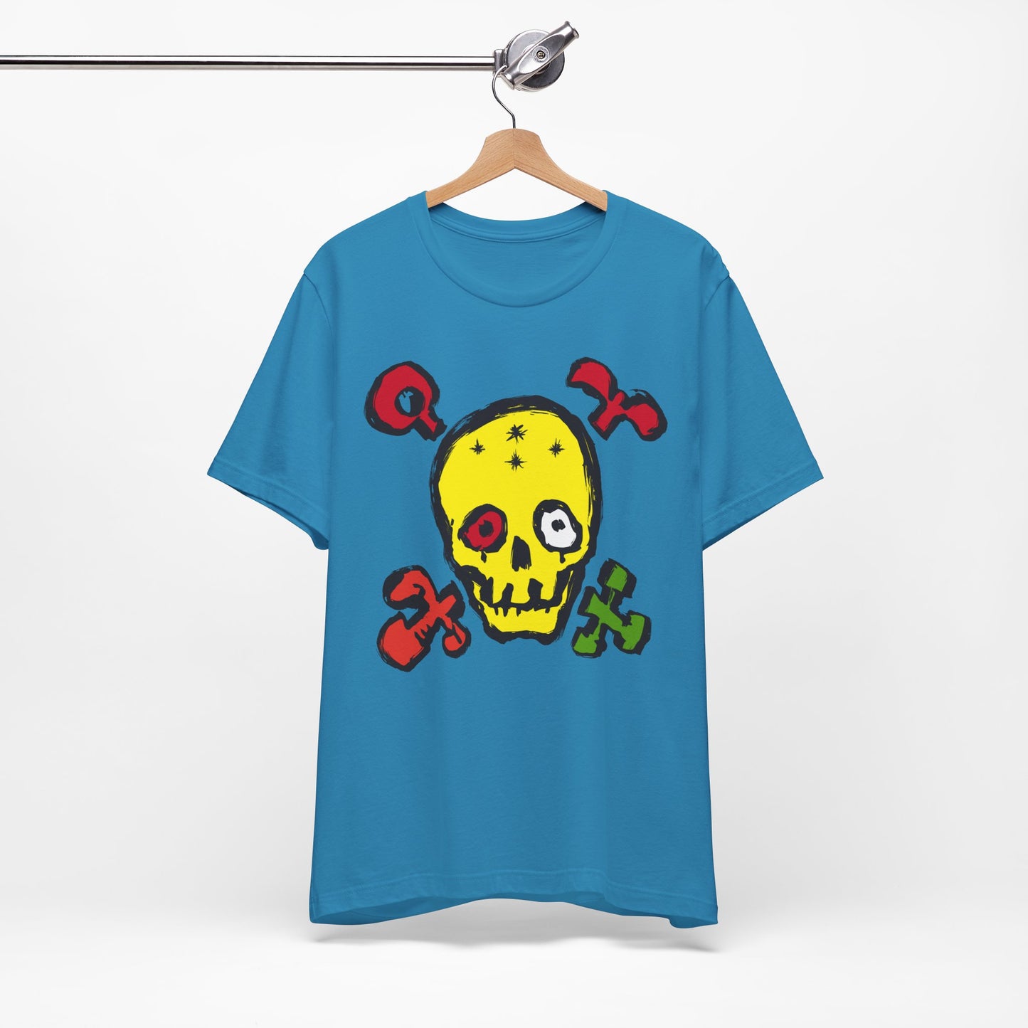 Yellow Skull Graphic Design Tee, Skull Shirt, Vintage Tees, Art Design T-Shirt, Vintage Graphic Tee, Art Shirts with Skulls
