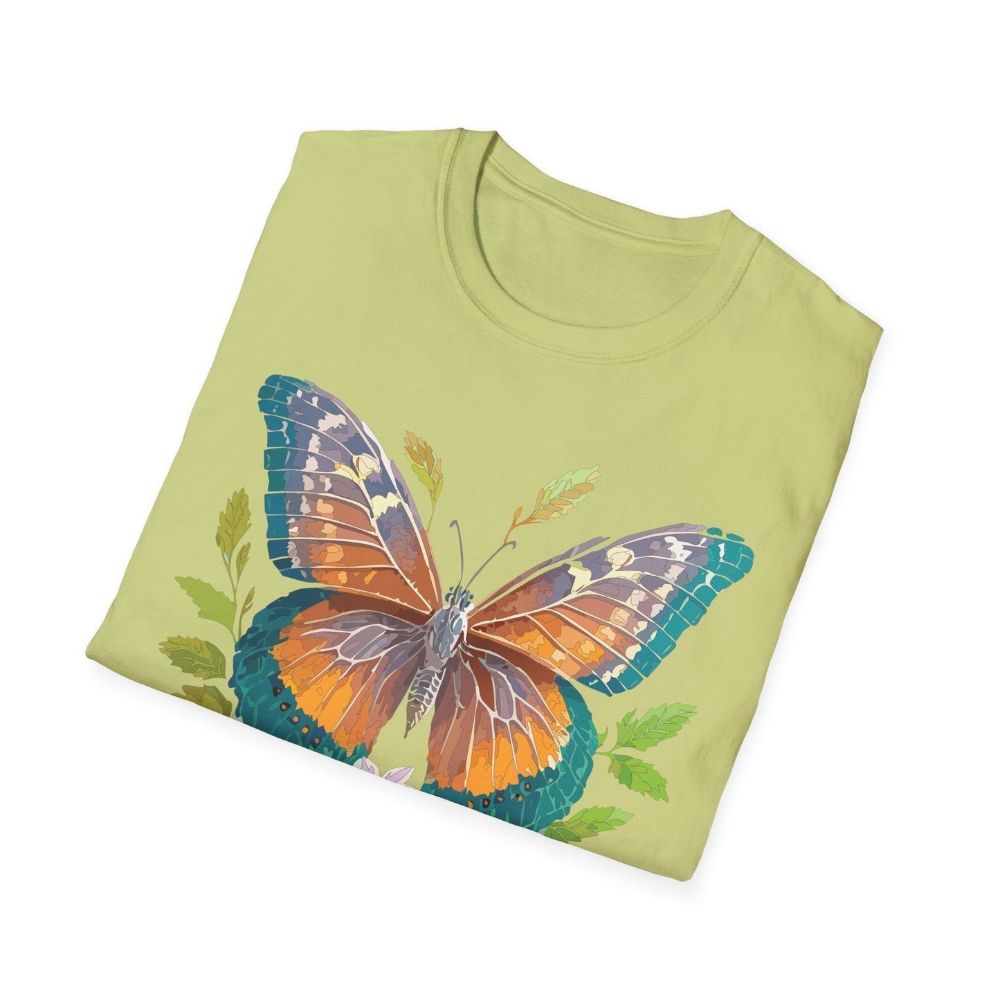 Unisex Butterfly Shirt With Monarch Design Cotton Tee Gildan 64000 Softstyle Comfort