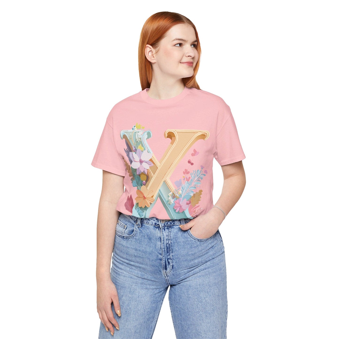 Letter X Shirt Unisex Graphic Tee Adelpha Vintage Inspired Artwork Short Sleeve Edition