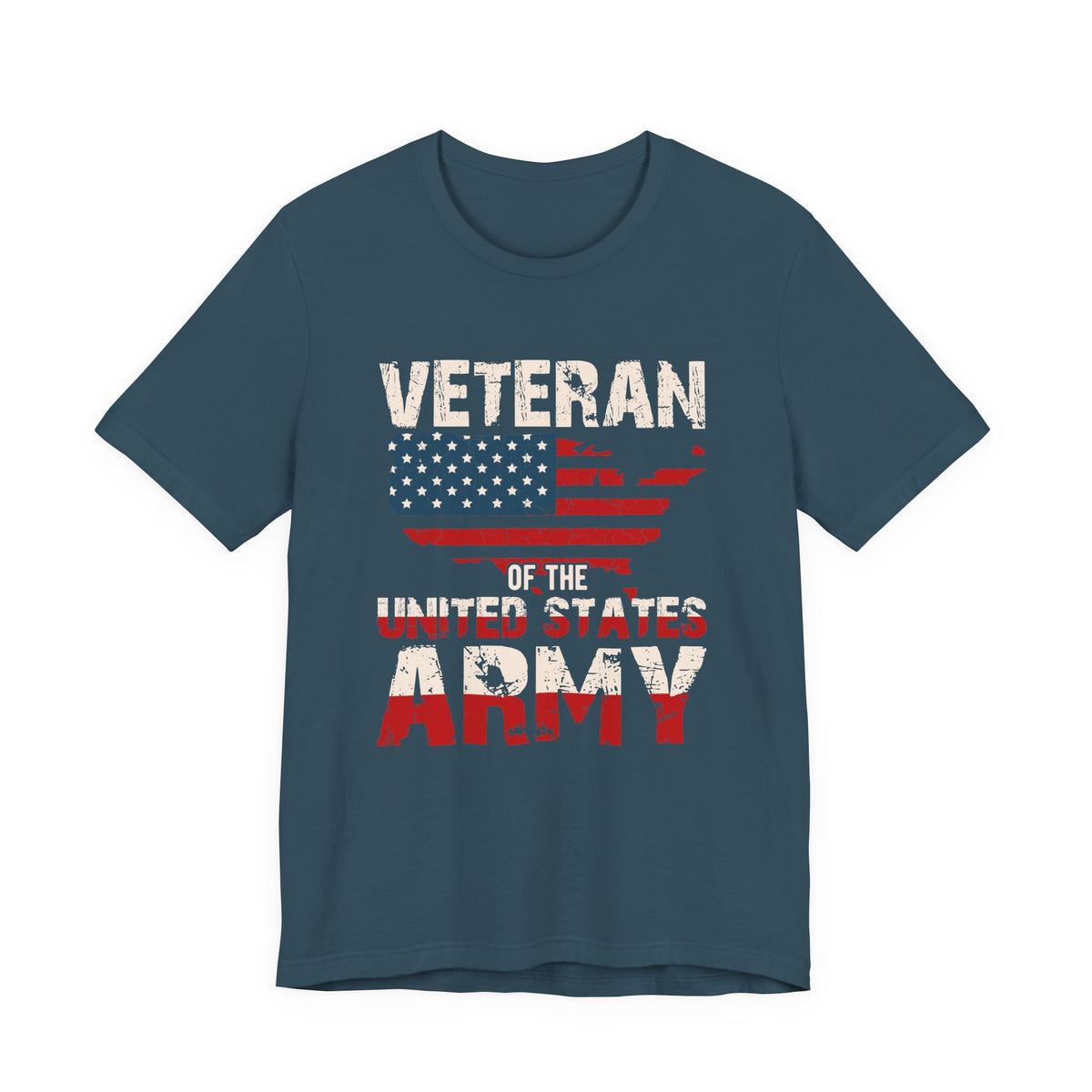 Veteran of the United States Army Tee American Flag Distressed Military Unisex Cotton Shirt v6