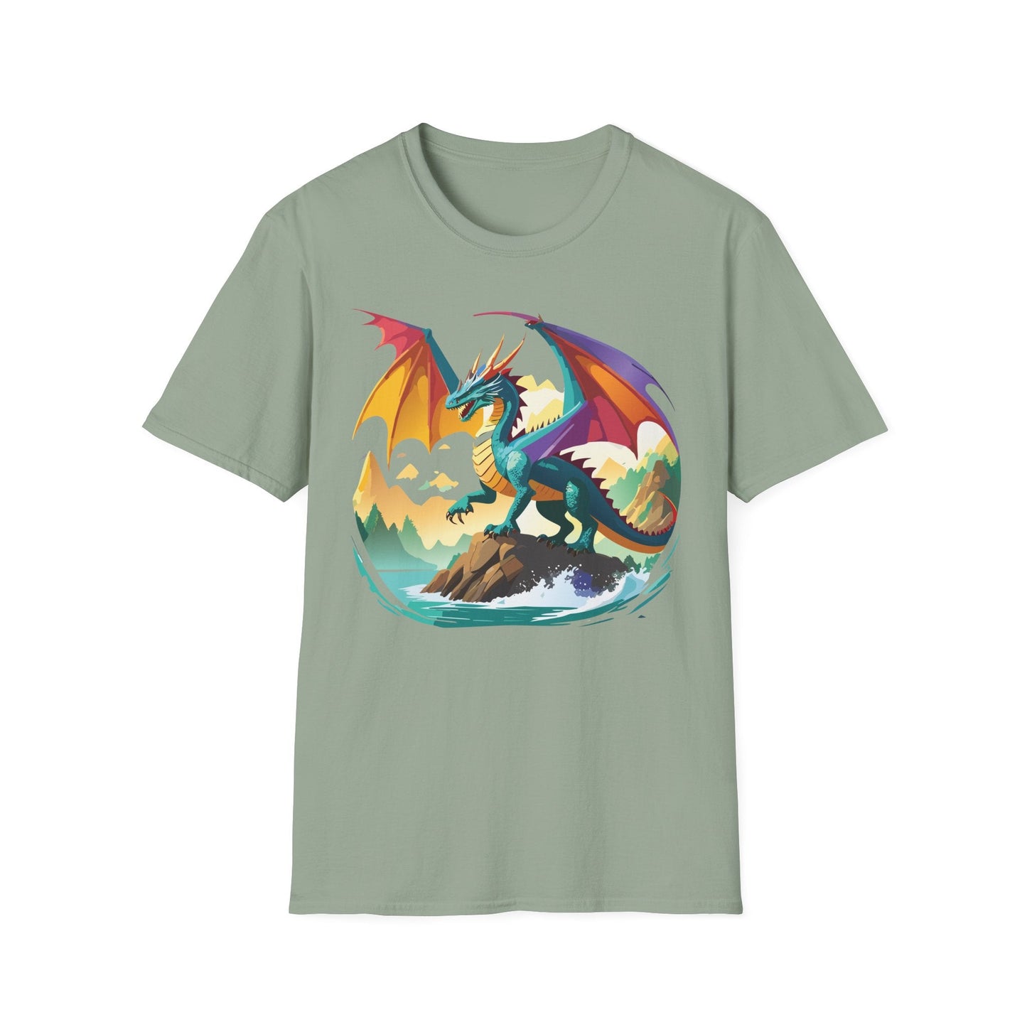 Dragon T Shirt Unisex Dragon Shirt Animal Design Softstyle Tee 100 Percent Cotton