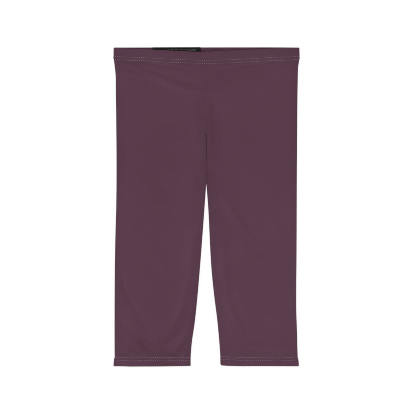 Mauve Shadow Color Women's Brushed Suede Poly Span Casual Capri Leggings XS-2XL