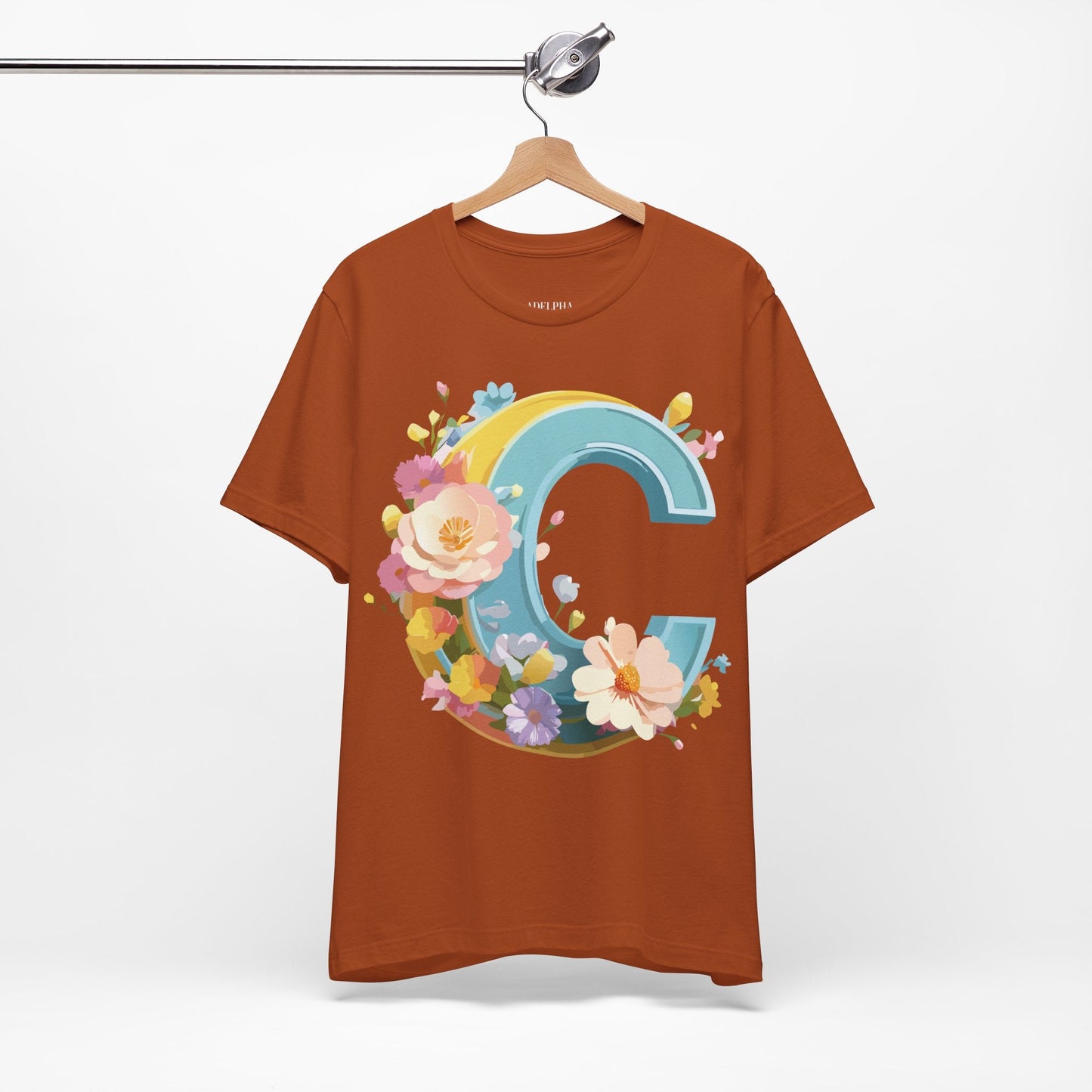 Adelpha Letter C Shirt Graphic Tee Unisex Short Sleeve Art Design Vintage Inspired Casual Wear