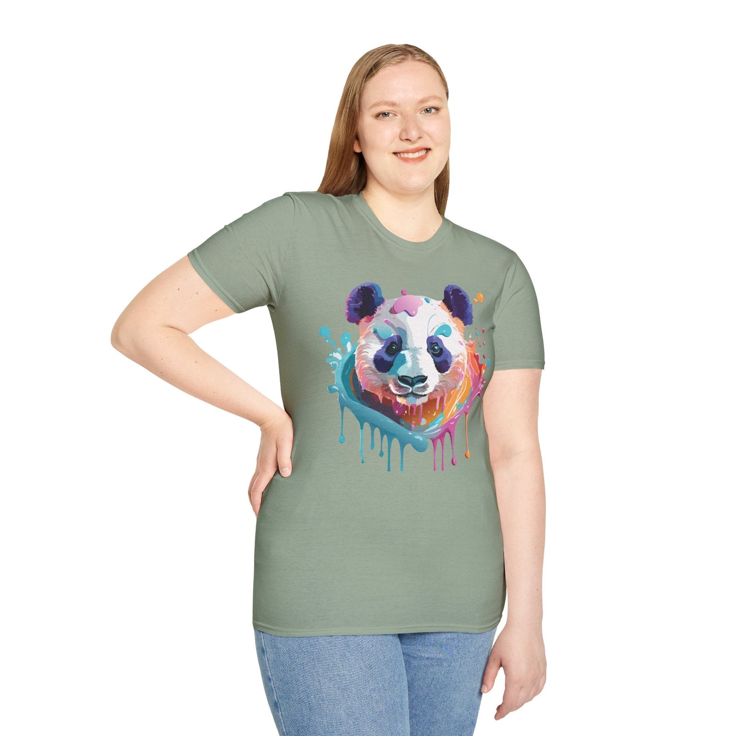 Panda Shirt T Shirt Softstyle 64000 Gildan 100 Percent Ring Spun Cotton Comfortable Animal Tee
