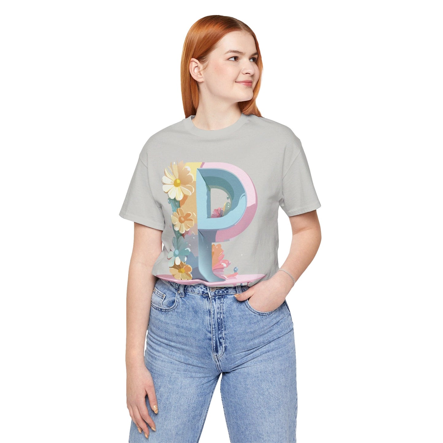 Adelpha Letter P Graphic T Shirt Unisex Vintage Inspired Art Tee for Everyday Style