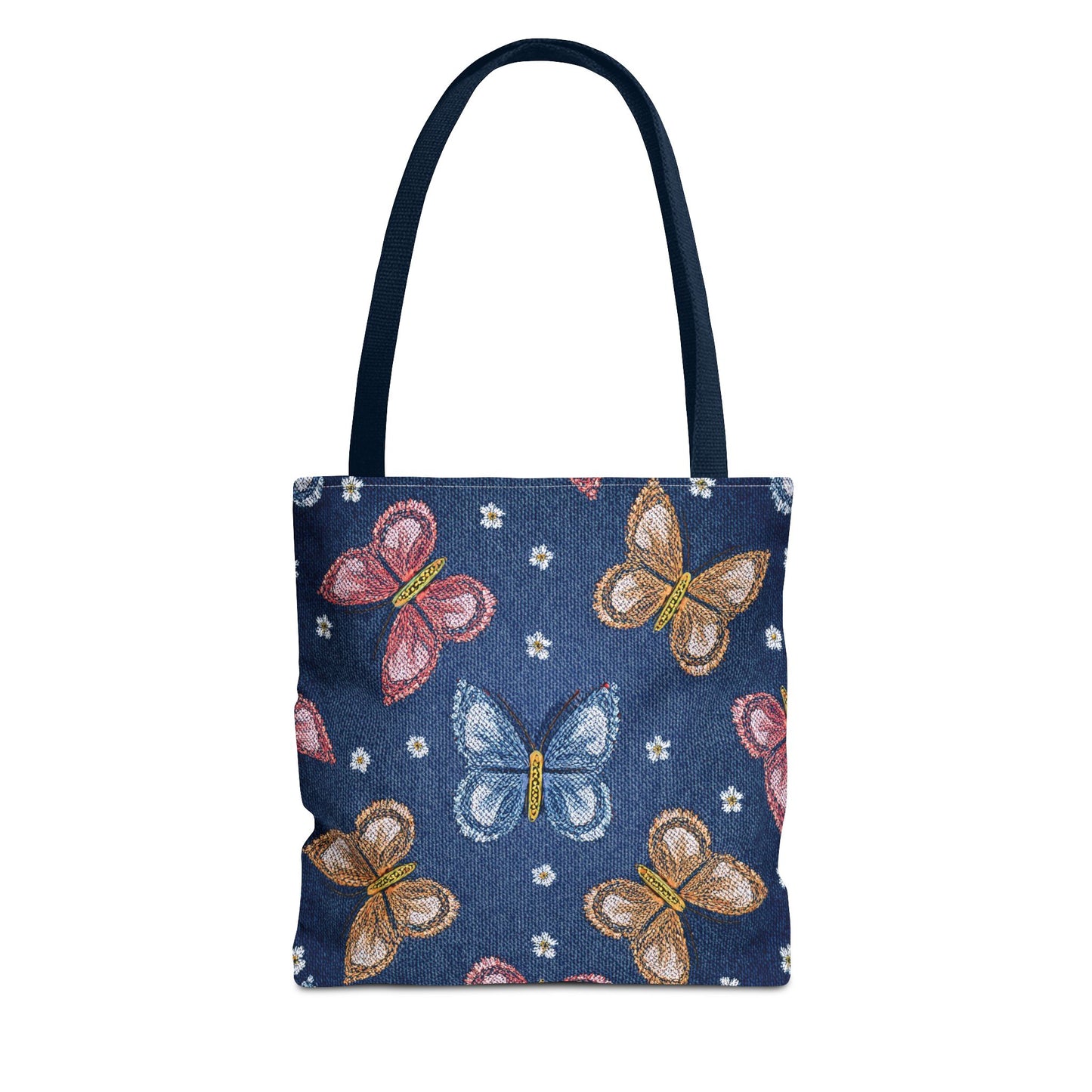 Denim Fabric Imitation Print Unisex Canvas Bag Poly Spun 3 Sizes Tote Bag 171