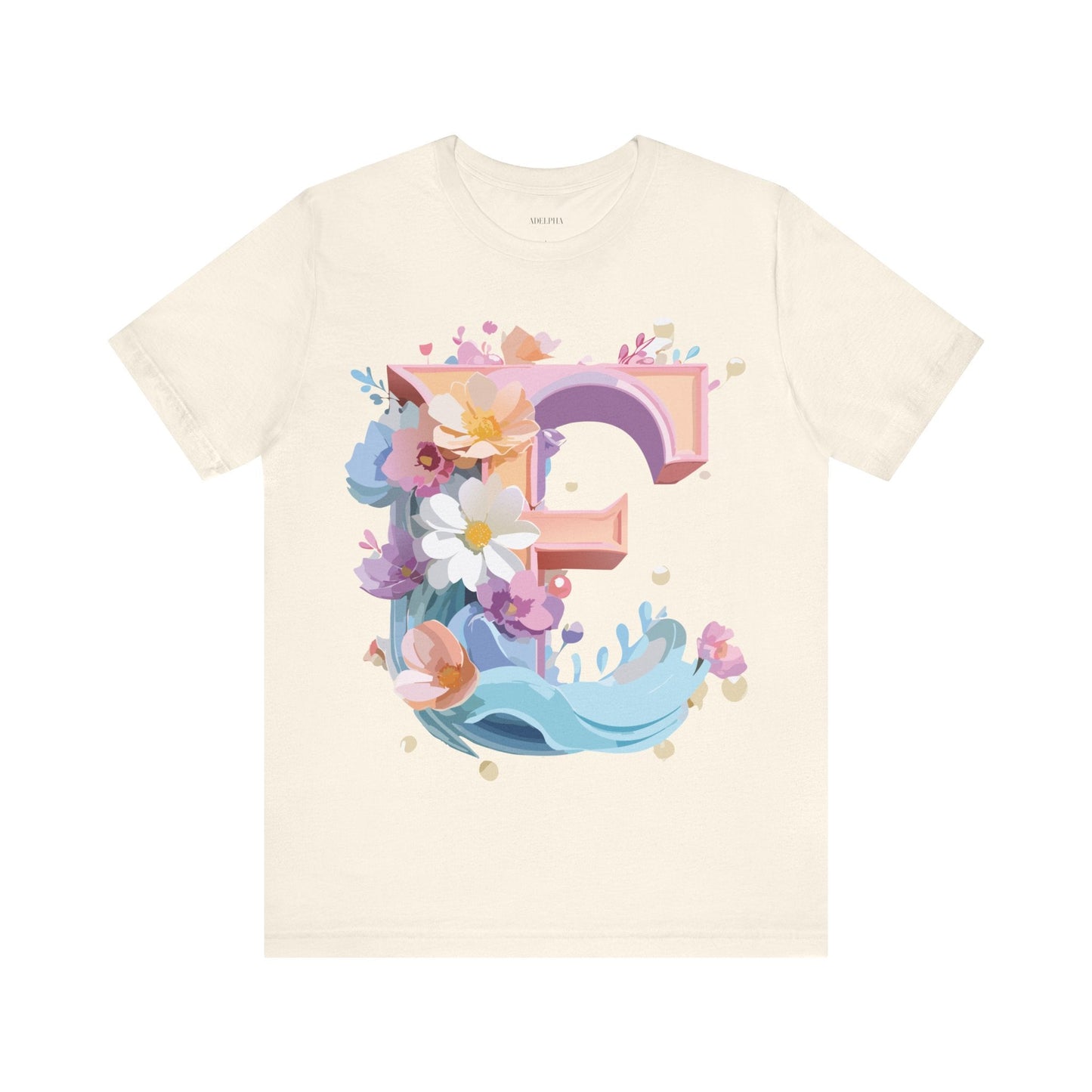 Letter E Shirt Graphic Tee Unisex Vintage Inspired Artwork By Adelpha Premium Short Sleeve