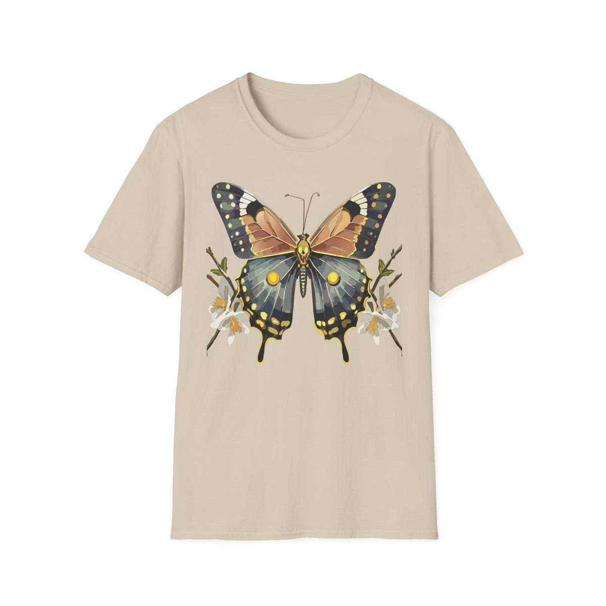 Butterfly Floral T‑Shirt — Vintage Monarch Graphic Tee Unisex 100 Cotton Gildan T-Shirt