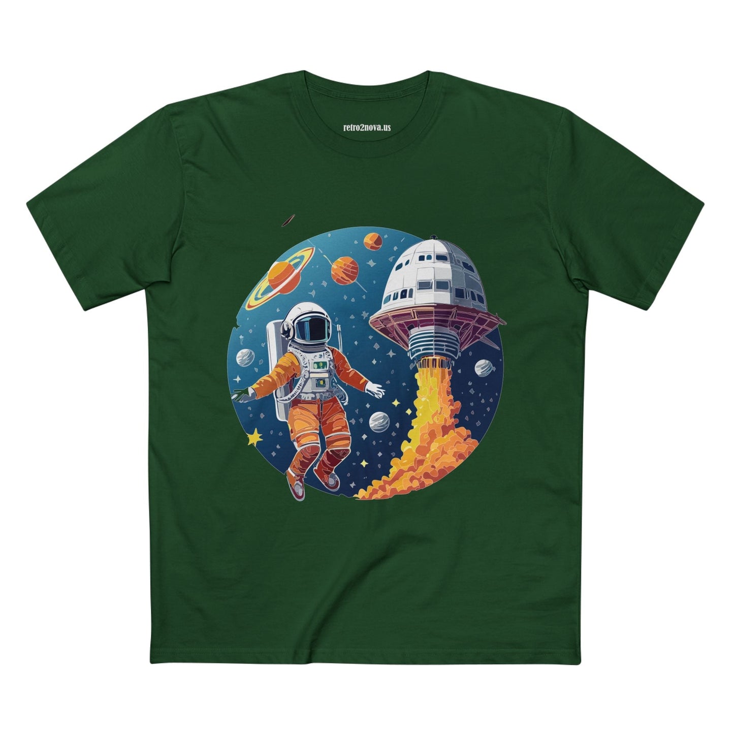 Cosmos Shirt Astronaut Tee Unisex Premium Cotton Art Design By Retro2Nova CS19 Original Art Design