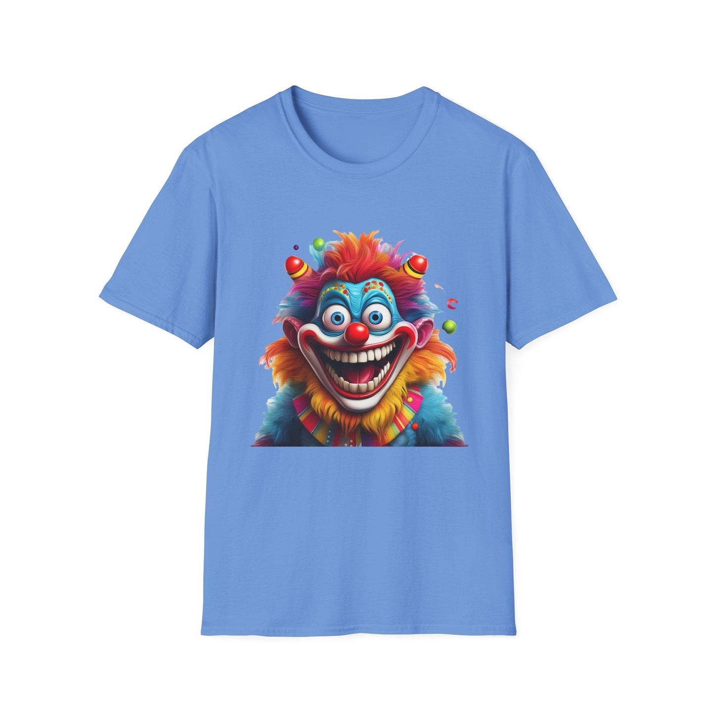 Clown Themed Unisex T Shirt Funny Man Circus Scary Man Tee Gildan Softstyle 64000 Cotton