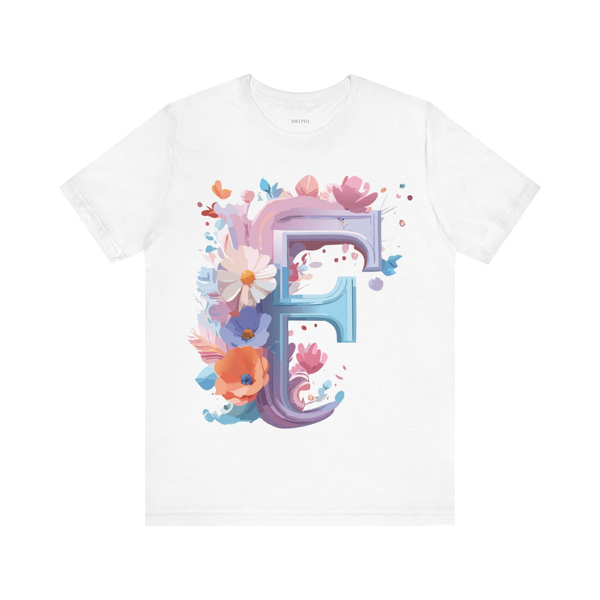 Letter F Graphic Unisex Cotton Bella+Canvas Tee with Art Letter Design