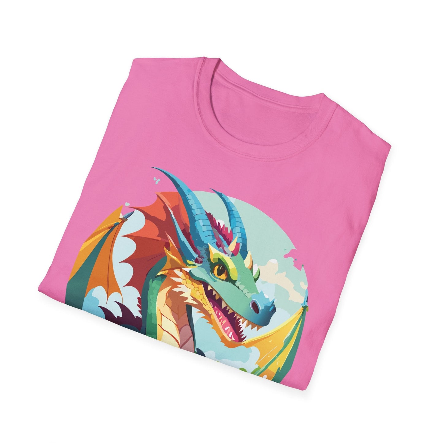 Dragon Graphic Unisex Cotton Softstyle Art Design Tee With Animals 19