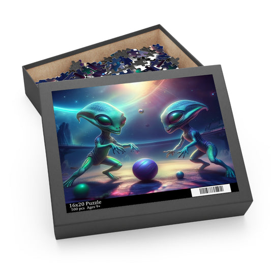 Aliens Puzzle 500-Chipboard Pieces in Box | Kids Puzzles Size: 16" x 20",  Ages 9+ and Family pn22