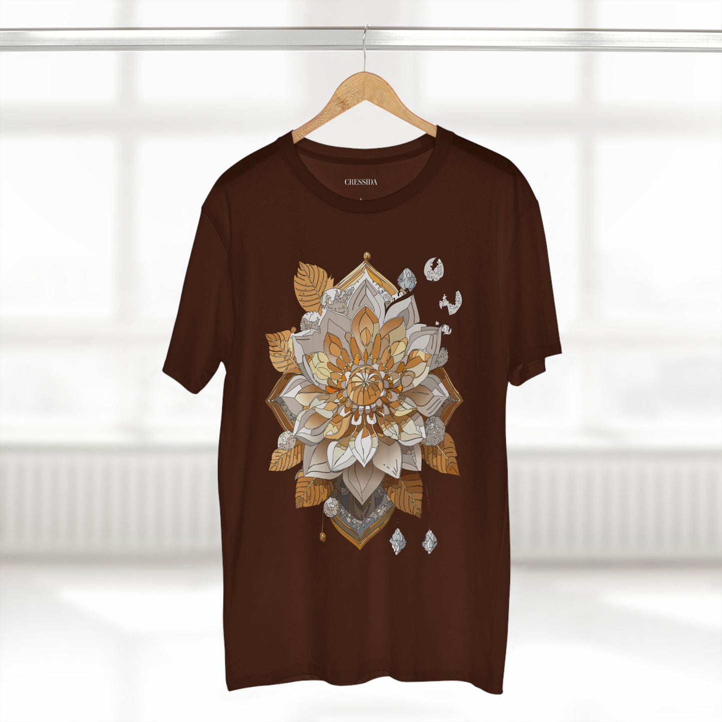 Floral Graphic T-Shirt Unisex 100 Cotton Art Design with Antique Flowers Tee 8