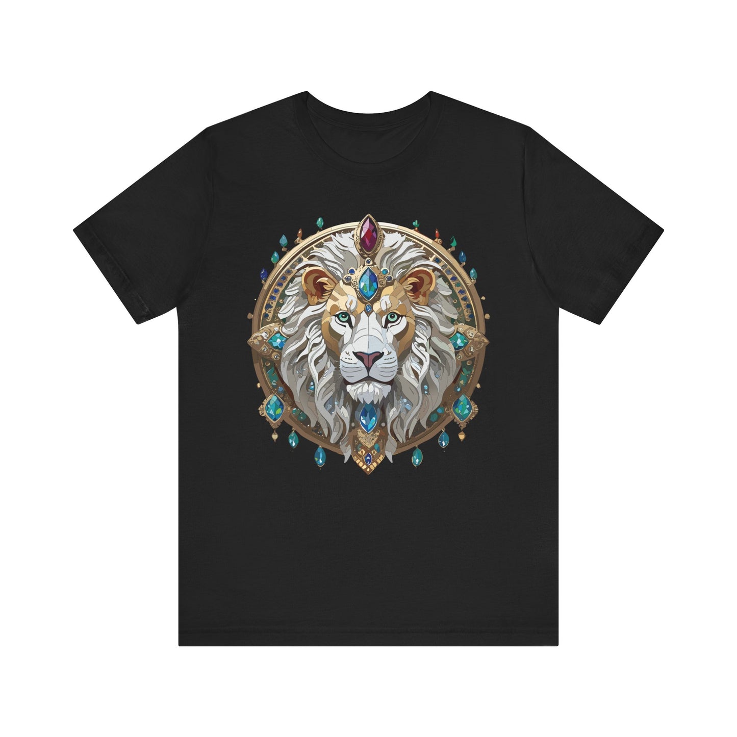 Unisex Lion Graphic Tee, Animal Shirt, Tee Shirt with Lion, Medallion T-Shirt, Animal Medallion Tees