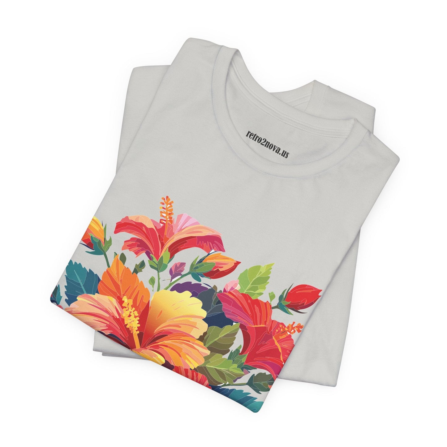 Retro2Nova Floral Shirt Unisex Jersey Short Sleeve Tee From Flowers Collection Bold Vibrant Design