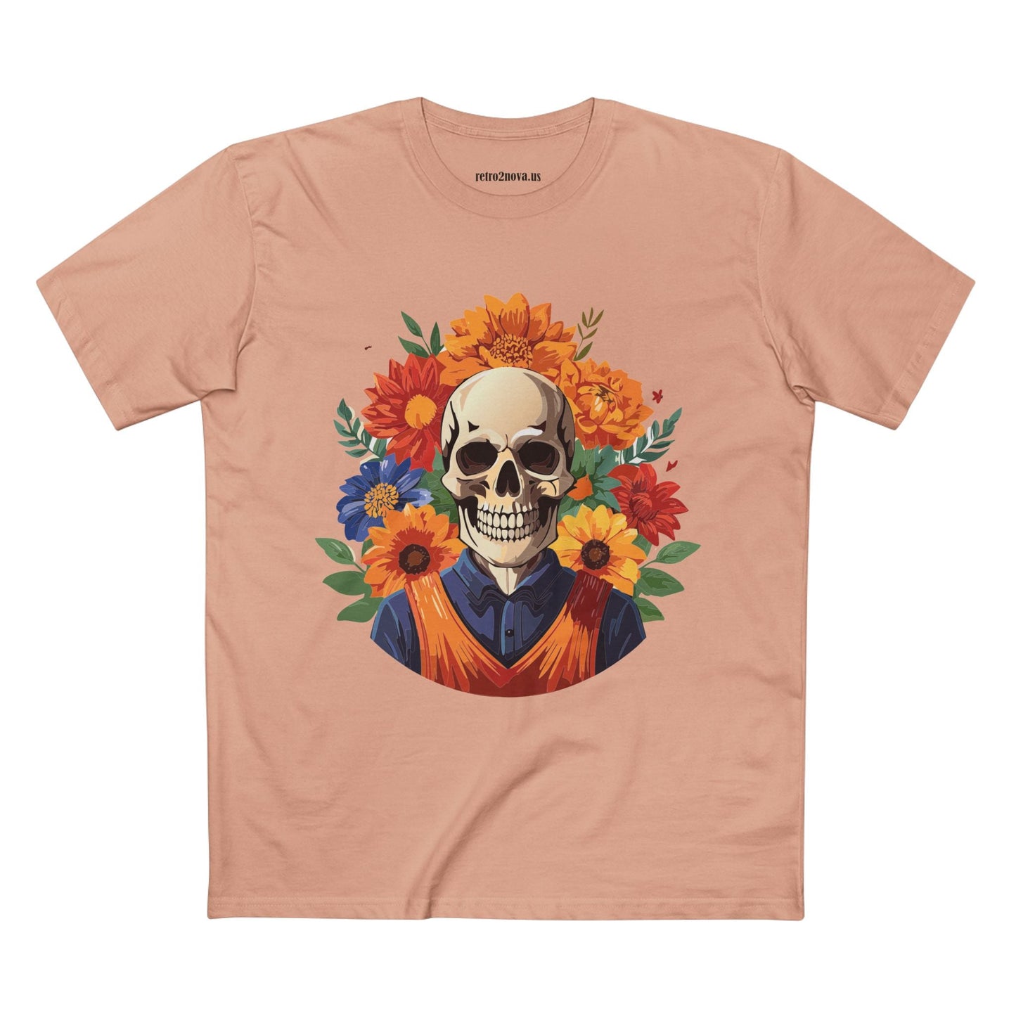 Skull Shirt Skeleton Shirt Unisex Premium Cotton Tee Original Art Design Retro2Nova