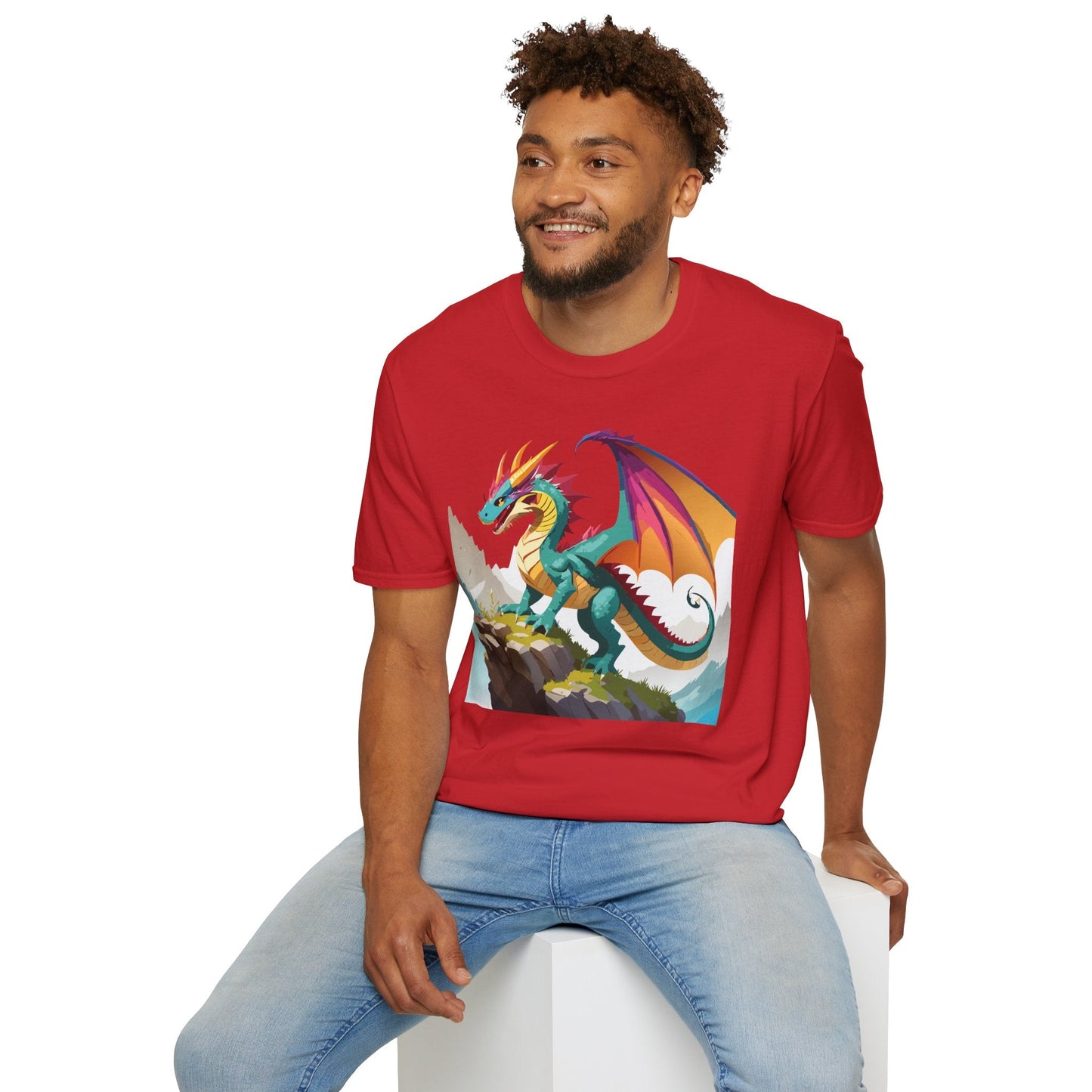 Dragon Graphic Unisex Cotton Softstyle Art Design Tee With Animals 5