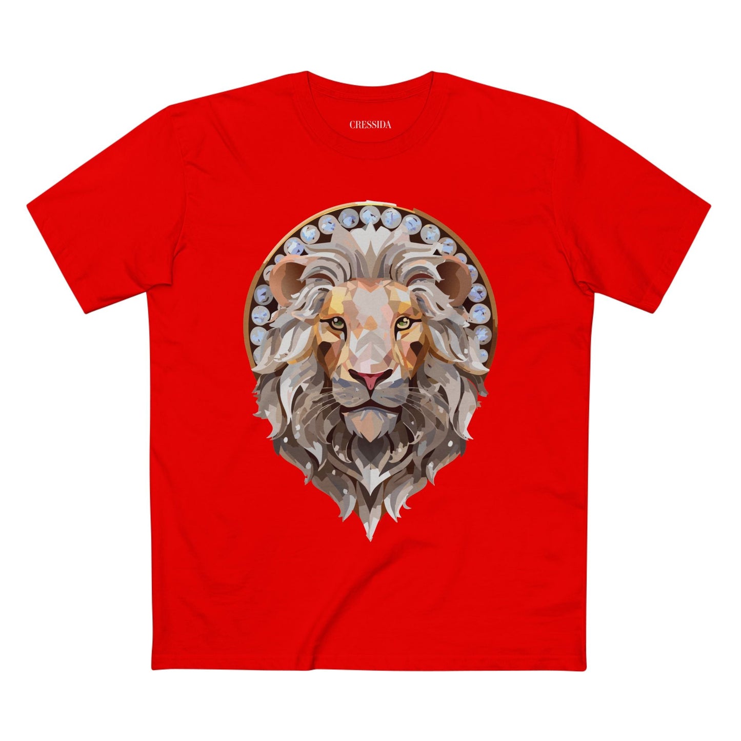 Lion Graphic Unisex 100 Cotton Tee With Unique Animal Golden Medallion Art Design 8