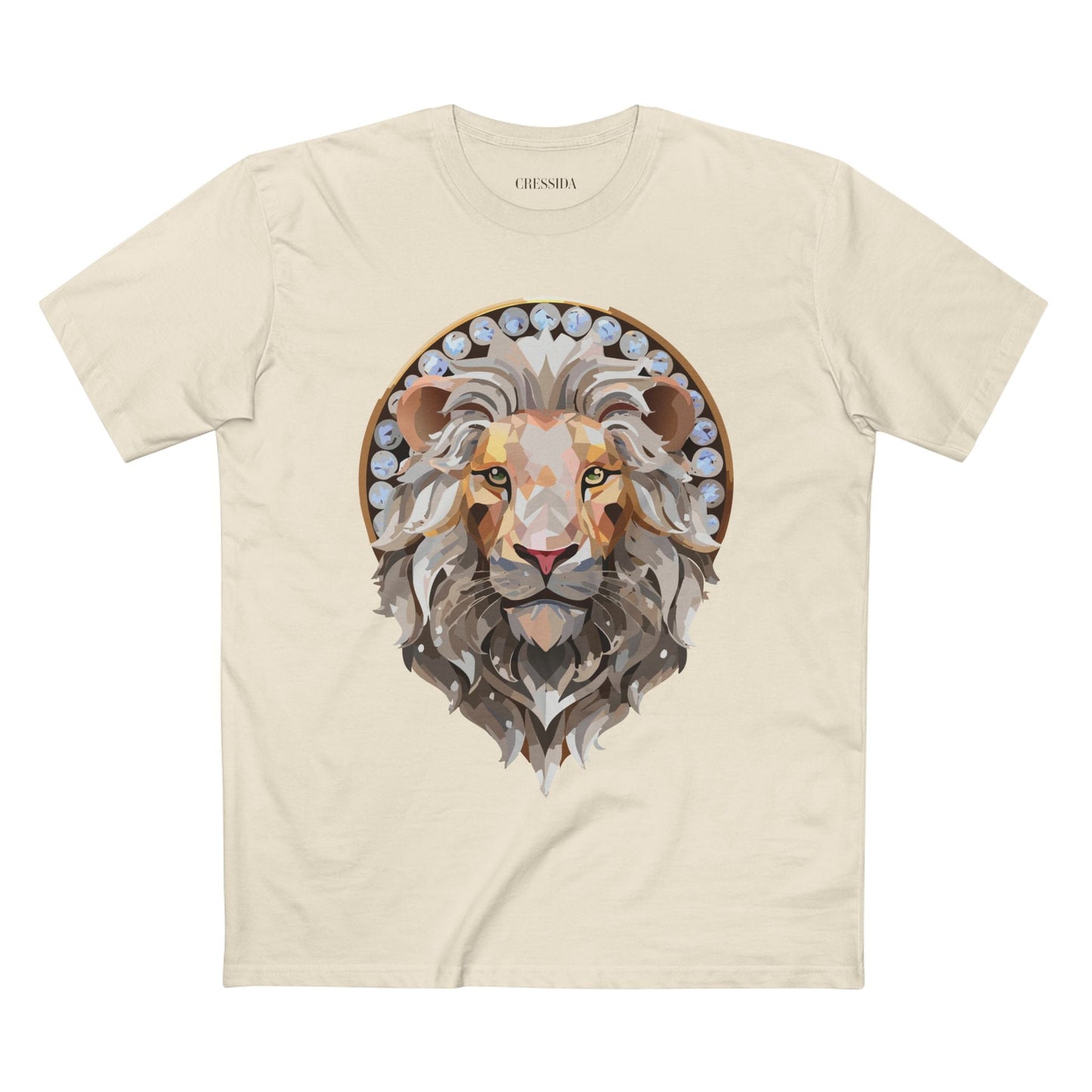 Lion Graphic Unisex 100 Cotton Tee With Unique Animal Golden Medallion Art Design 8