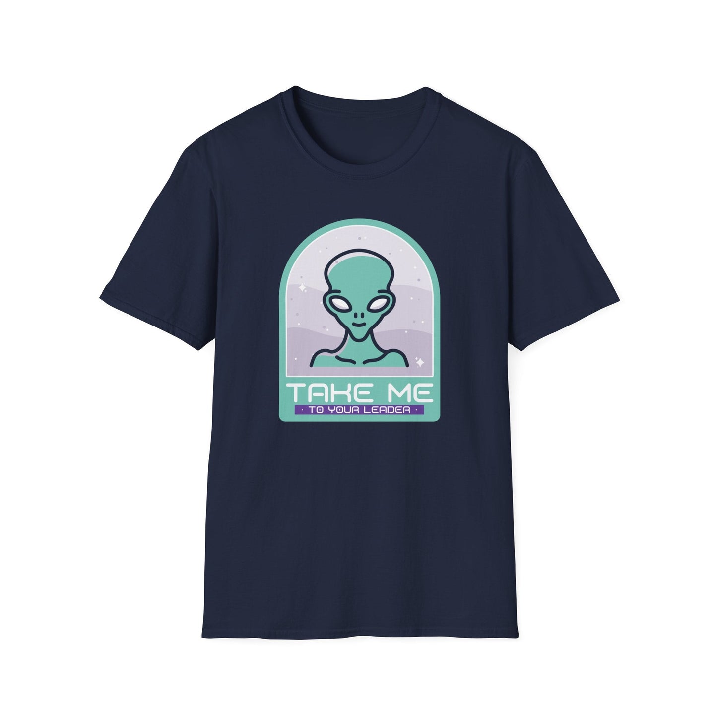 Alien Graphic TShirt  Take Me to Your Leader Retro Space Tee