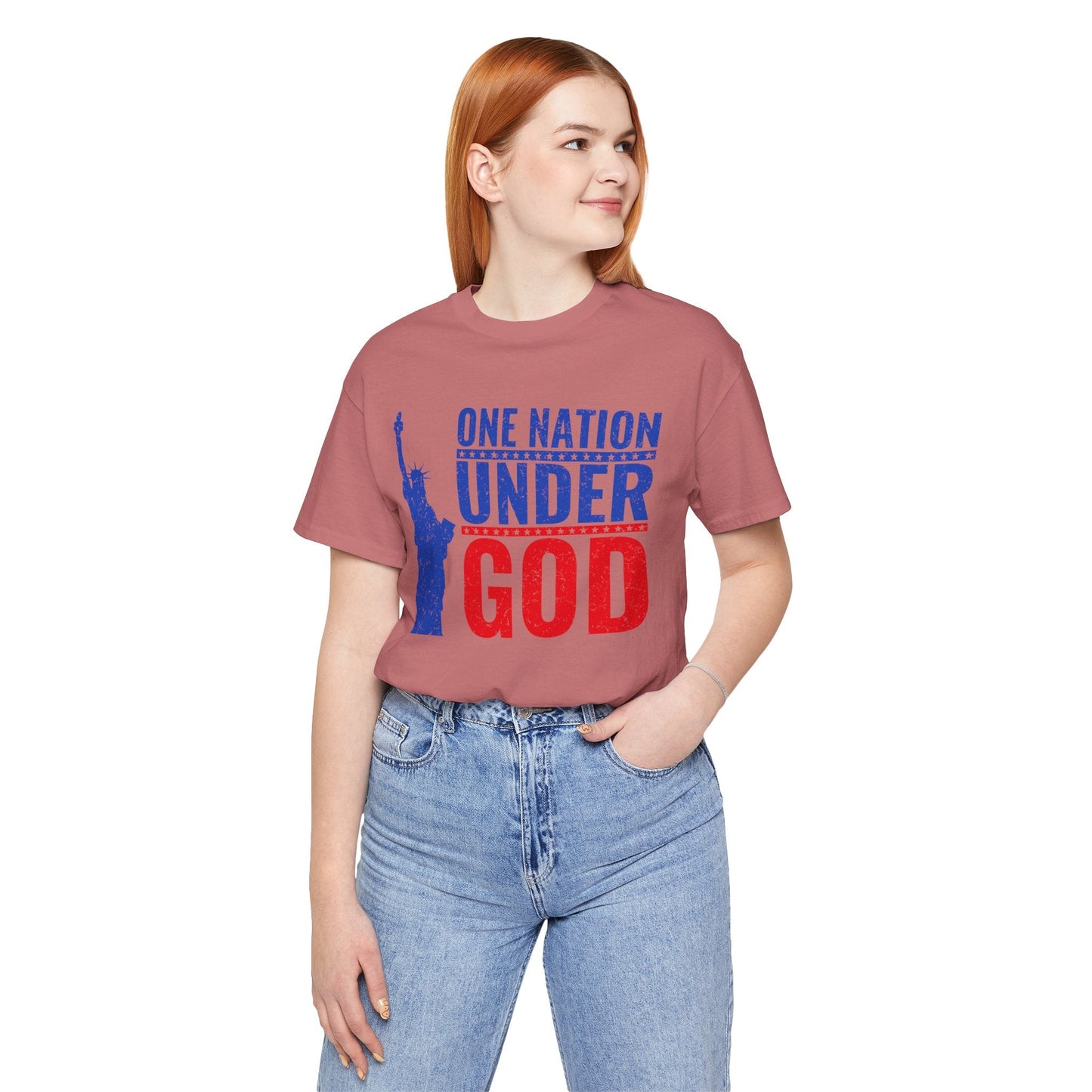 Statue of Liberty Patriotic Graphic Unisex Cotton T-Shirt a6