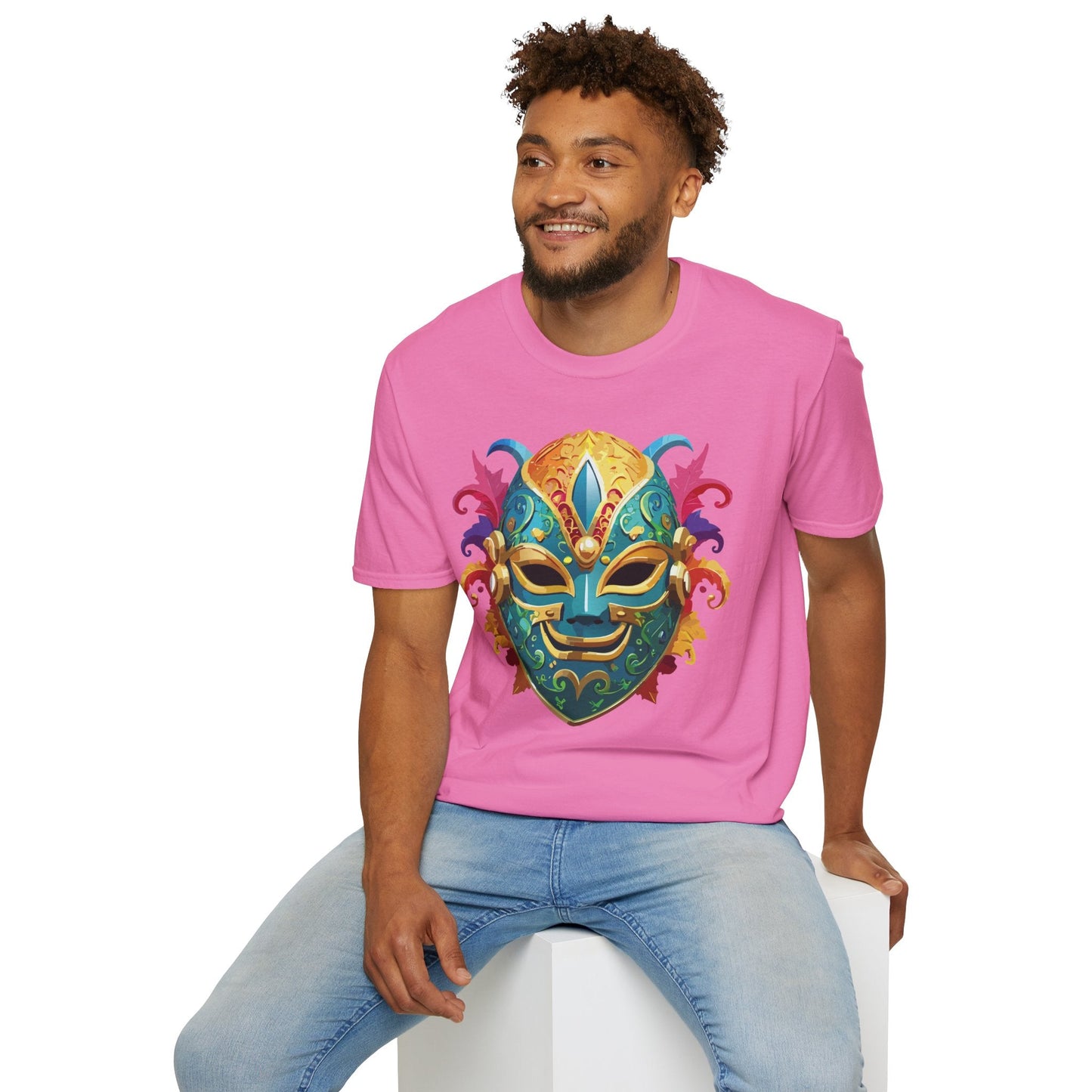 Mask Graphic Unisex Cotton Masquerade Design Artwork Tee 13