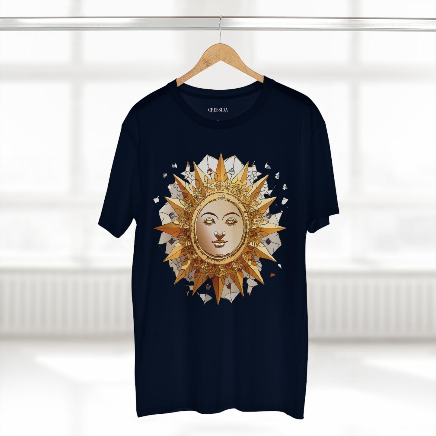 Gold Sun Graphic Unisex 100 Cotton T-Shirt with Golden Art Design 19