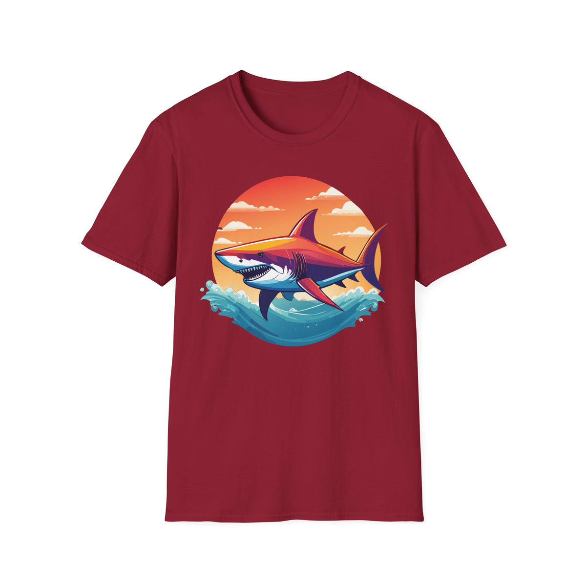 Sunset Shark T-Shirt | Retro Ocean Shark Illustration