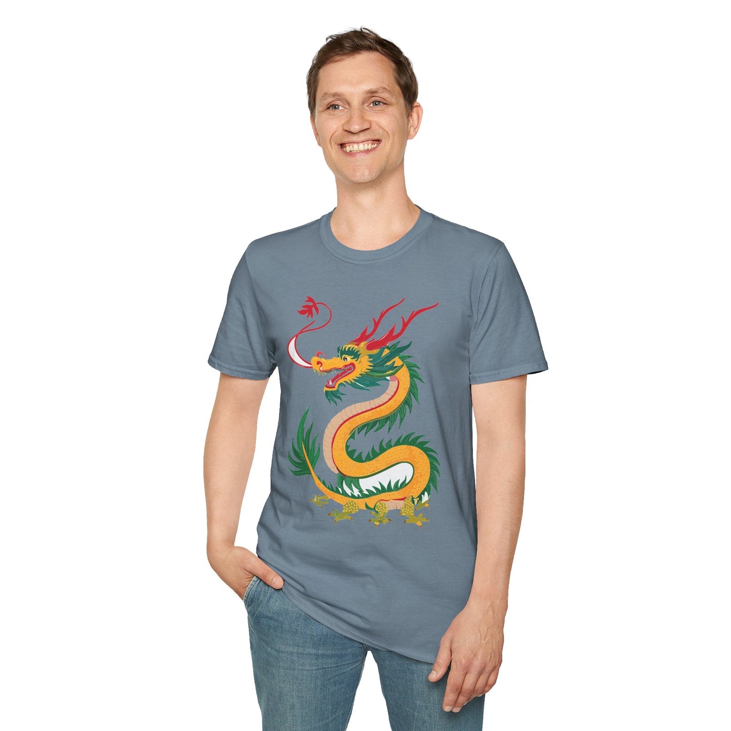 Dragon Graphic Unisex Cotton Softstyle Art Design Tee With Animals 7