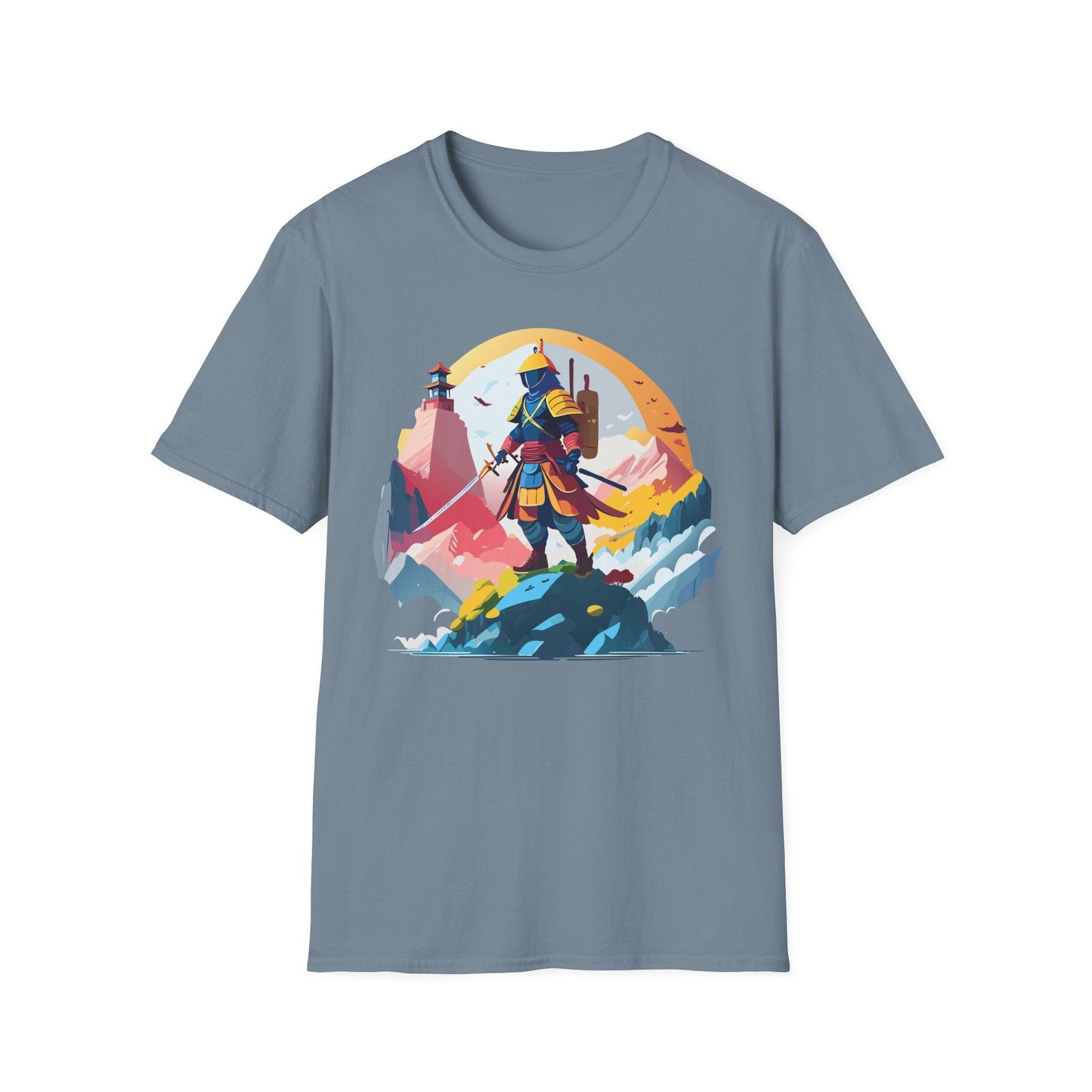 Samurai Unisex T Shirt Softstyle 64000 Short Sleeve Tee 100 Percent Cotton Breathable Comfort Fit