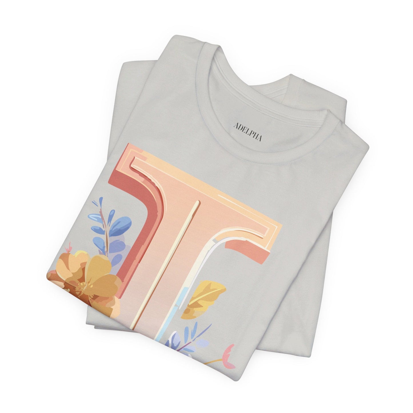 Vintage Inspired Letter I Shirt Unisex Graphic Tee Short Sleeve by Adelpha Premium