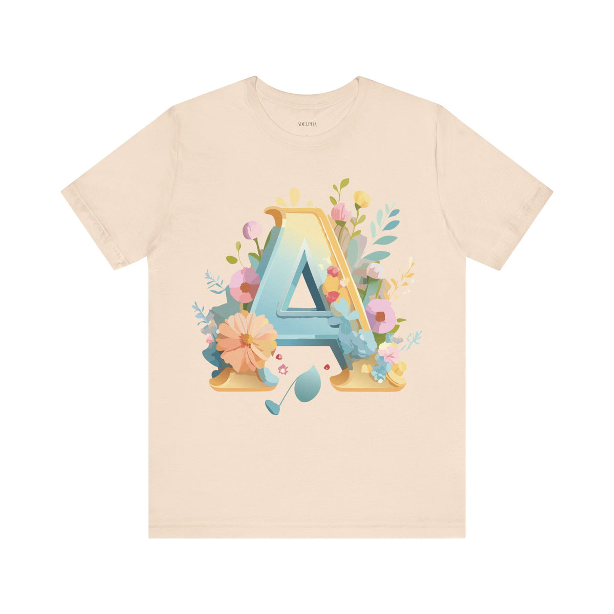 Letter A Graphic Unisex Cotton Bella+Canvas Tee with Art Letter Design
