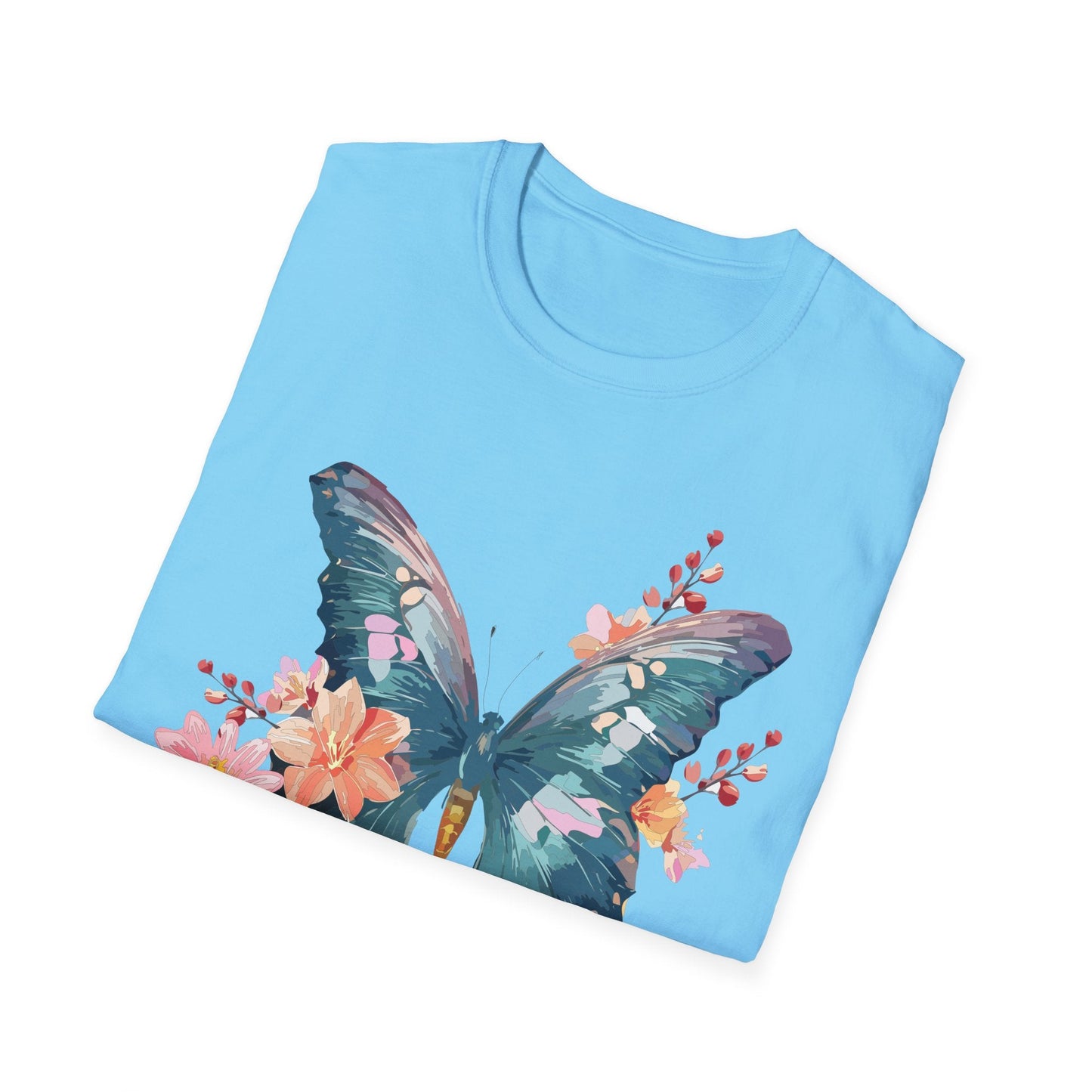 Butterfly T Shirt Unisex Gildan Softstyle 64000 100 Percent Ring Spun Cotton Monarch Tee