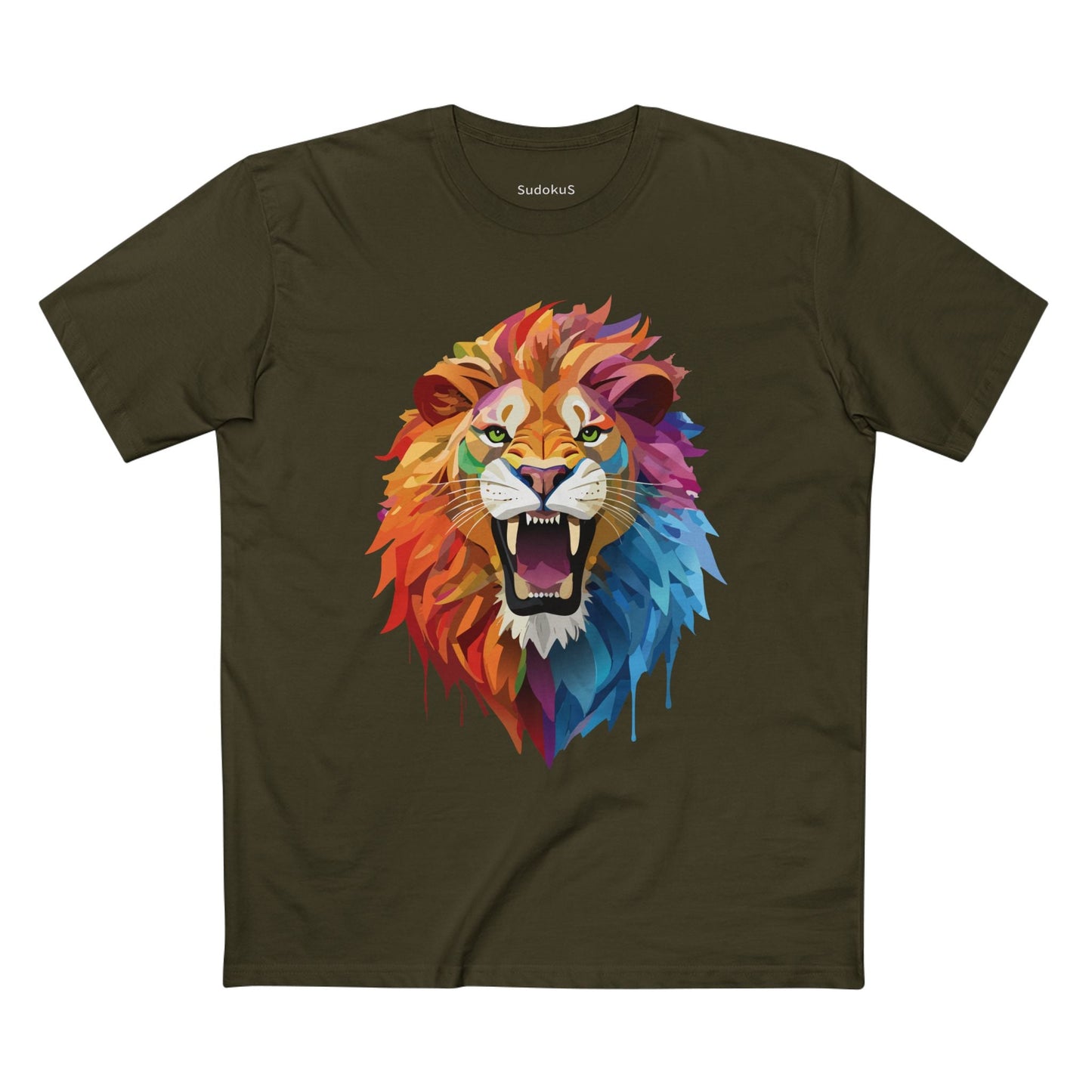 Lion Graphic Unisex 100 Cotton Staple Tee with Animal Design Artwork 28