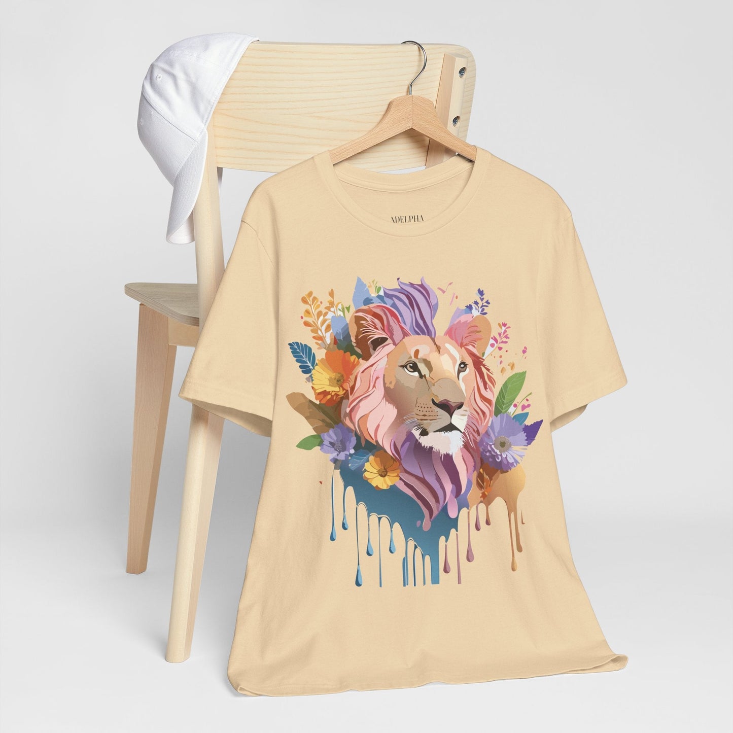 Lion Graphic Tee Unisex Short Sleeve Art Design From Adelpha Premium Vintage Inspired Tee