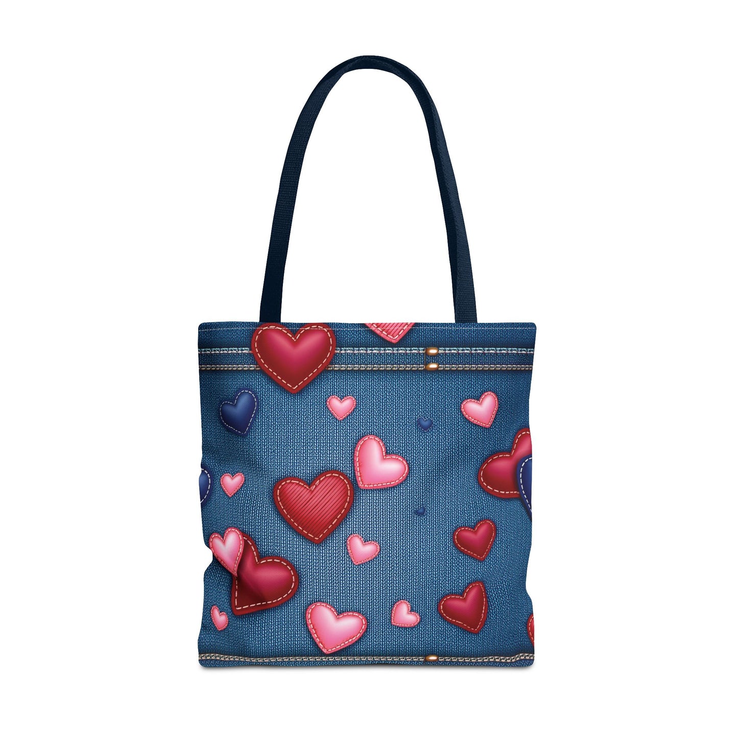 Love Day Graphic Design Denim Fabric Imitation Print Unisex Canvas Bag POLY 3 Sizes Tote Bag 201-29