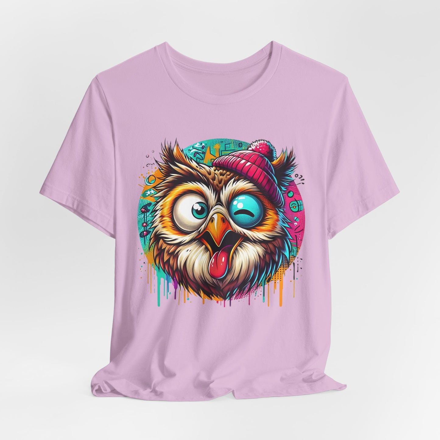 Colorful Owl Graphic Tee, Fun Owl Shirt, Funny Bird Shirt, Cute Cartoon Tees, Animal T-Shirt, Animal Tees, Art Design T-Shirt