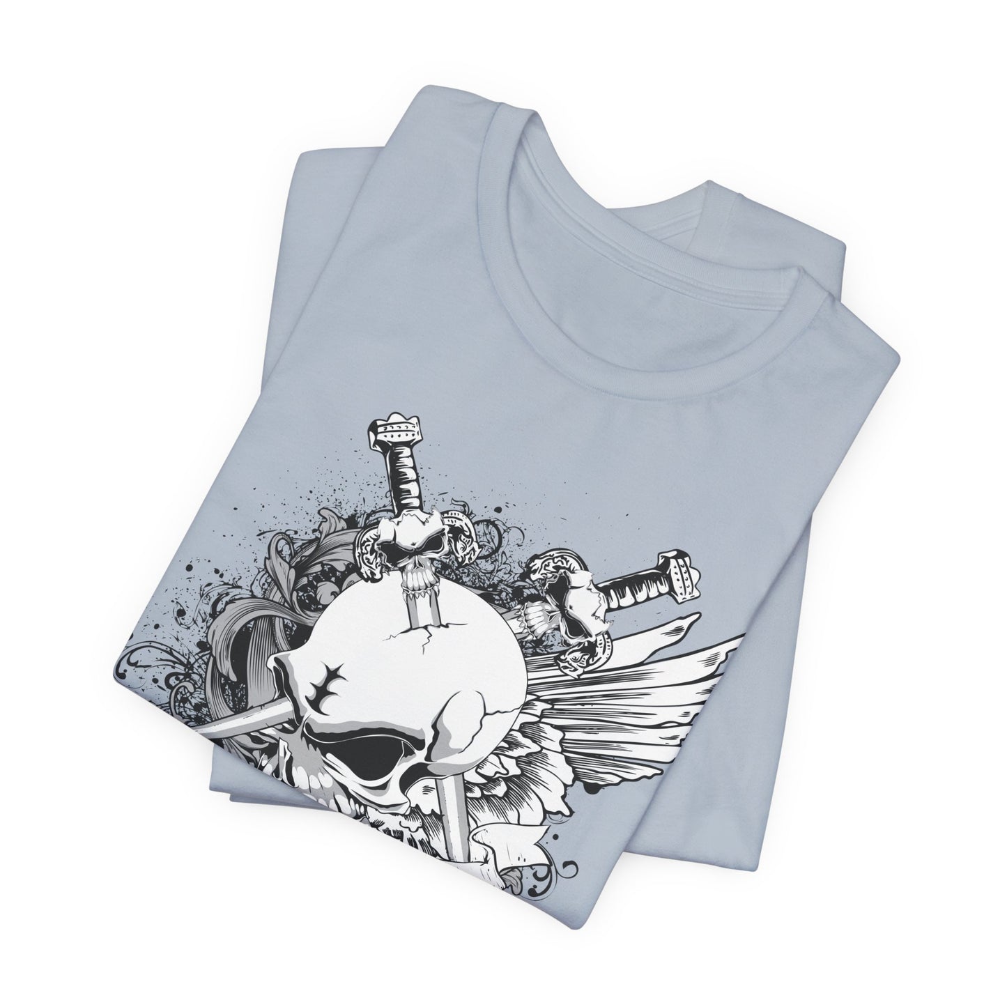 Dagger Skull Graphic Design Tee, Skull Shirt, Vintage Tees, Art Design T-Shirt, Vintage Graphic Tee, Art Shirts with Skulls