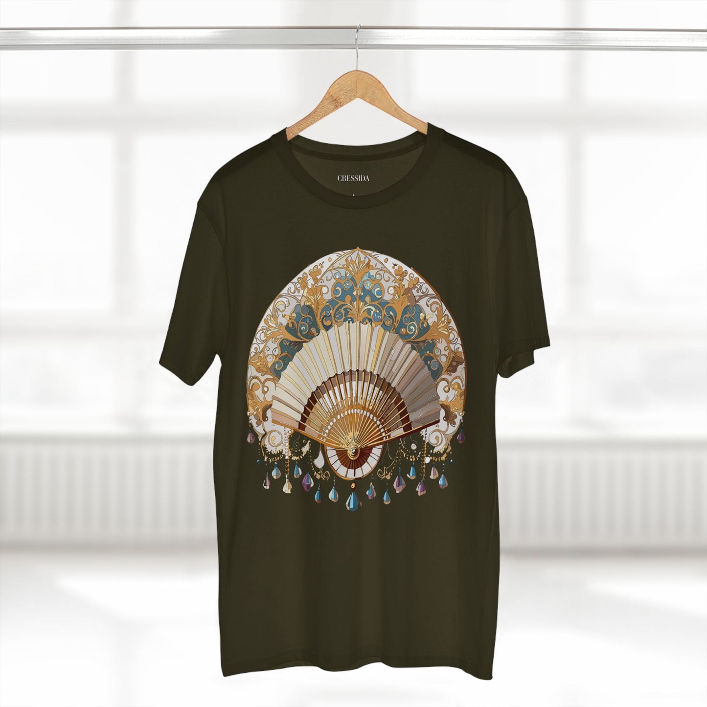 Antique Fan Graphic Design T-Shirt Unisex 100 Cotton Floral Carnival Artwork Tee 23